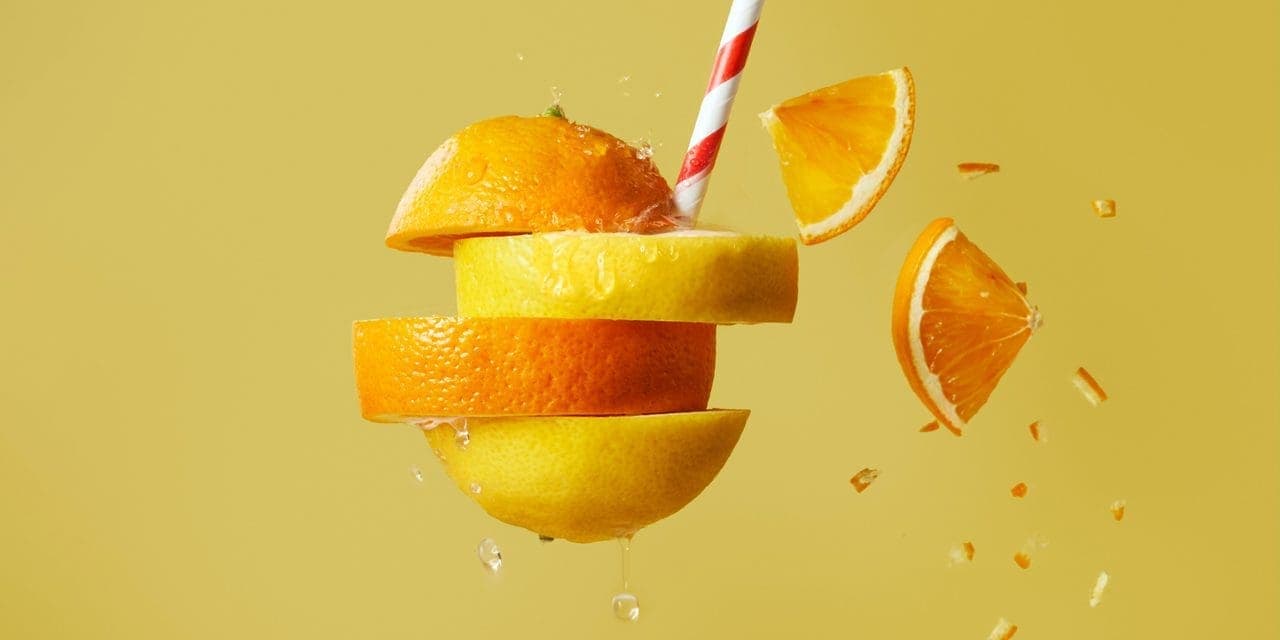 orange slices with straw